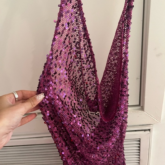 Elegant Sequin Maxi Dress in Purple - Picture 1 of 2